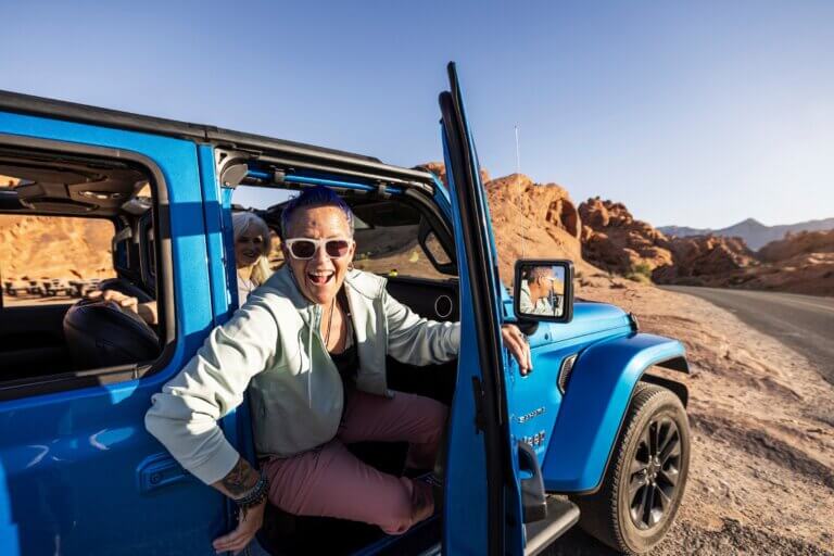 Riding in a Jeep